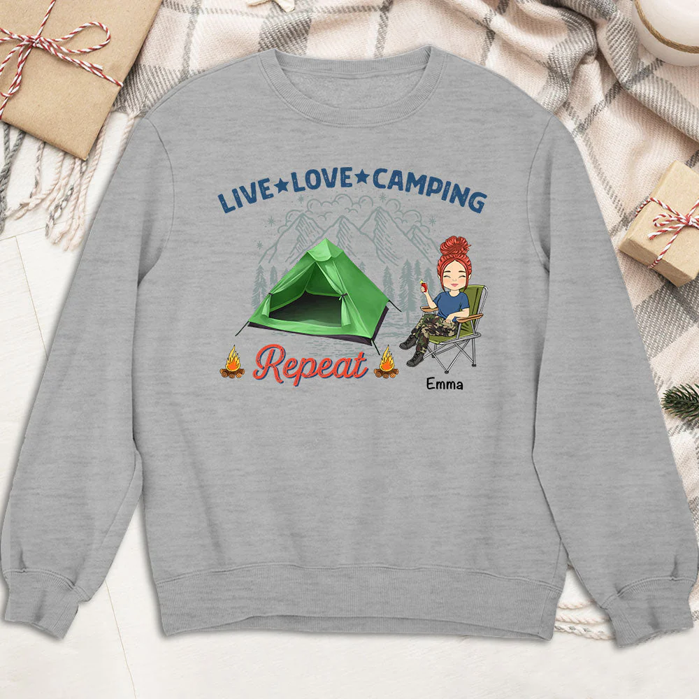 Live Love Camping - Personalized Custom Sweatshirt - Image 2