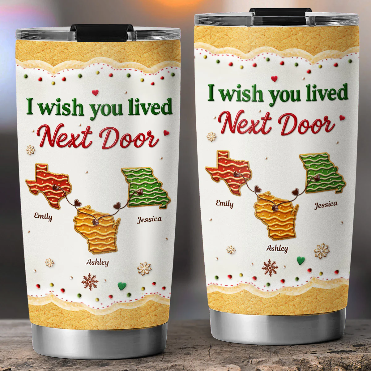 Lived Next Door Bestie - Personalized Custom 3D Inflated Effect Tumbler - Image 4