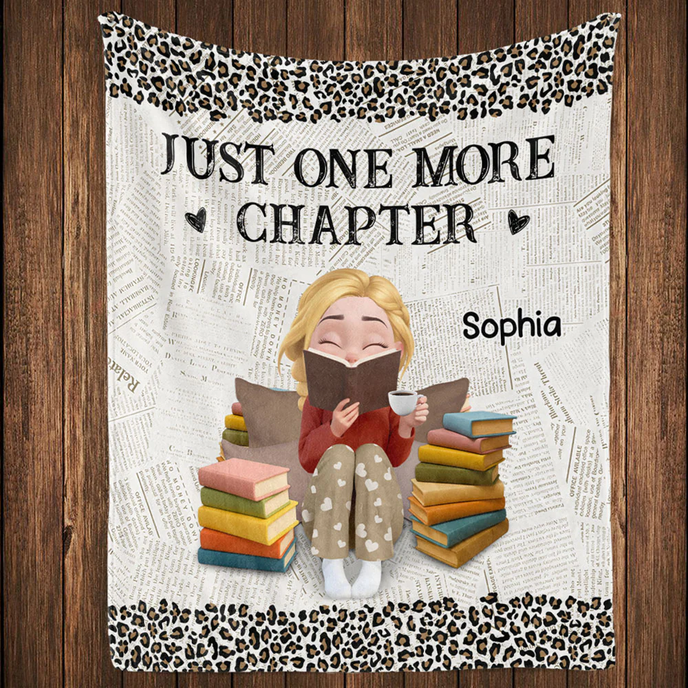 Living My Best Book Life - Personalized Custom Fleece Blanket - Image 4
