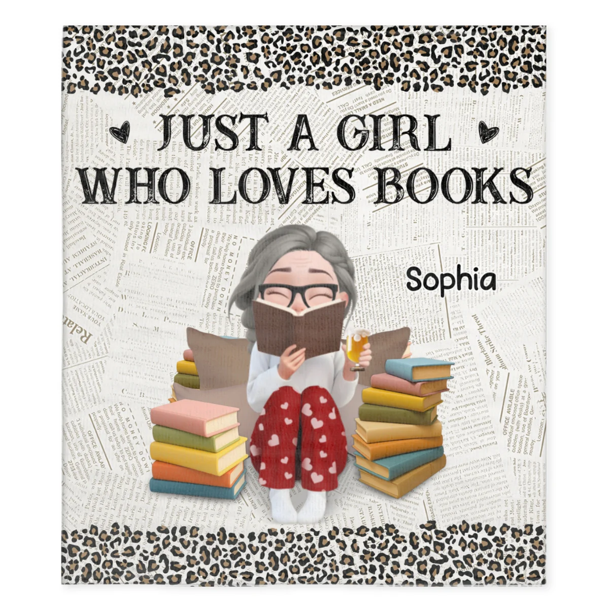 Living My Best Book Life - Personalized Custom Fleece Blanket - Image 6