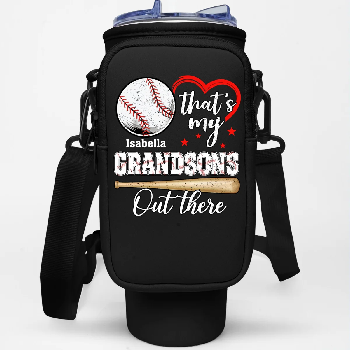 Look At My Grandson Out There - Personalized Custom Water Bottle Carrier Bag - Image 10