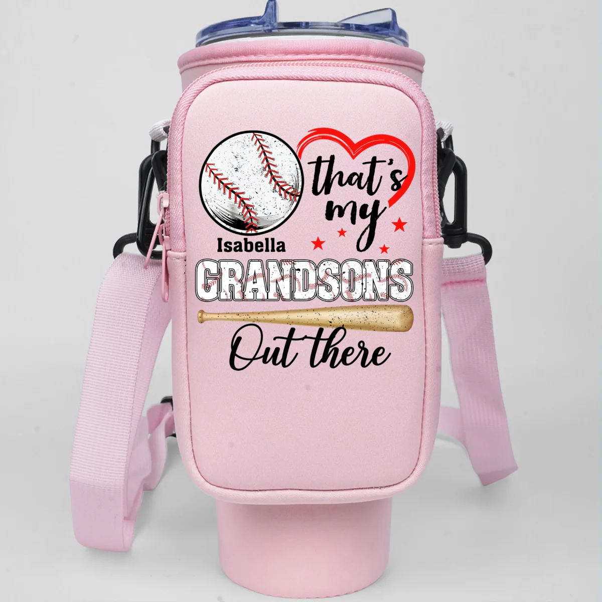 Look At My Grandson Out There - Personalized Custom Water Bottle Carrier Bag - Image 11