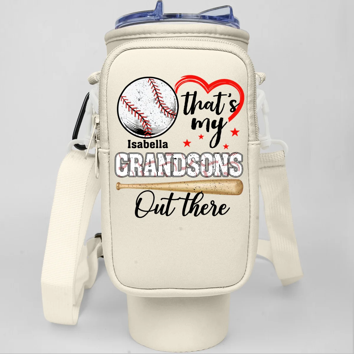 Look At My Grandson Out There - Personalized Custom Water Bottle Carrier Bag - Image 12