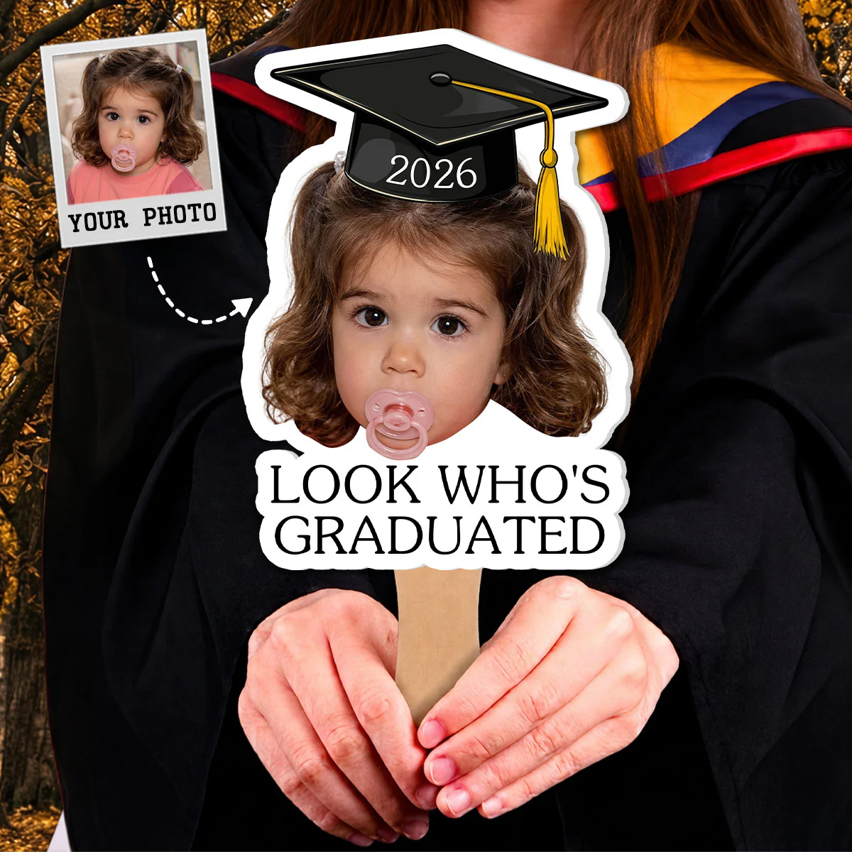Look Who Graduated Today - Personalized Custom Hand Fan