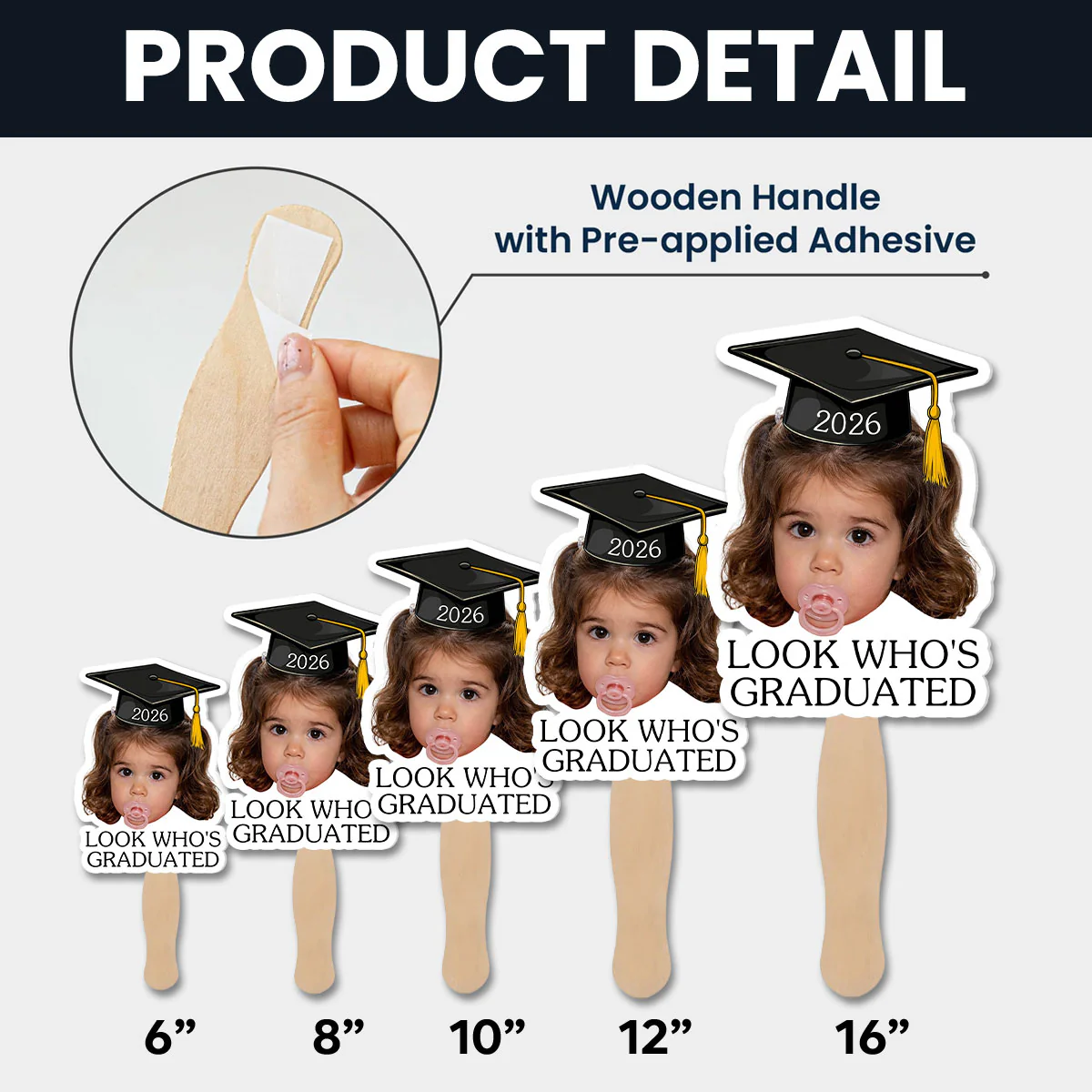 Look Who Graduated Today - Personalized Custom Hand Fan - Image 5