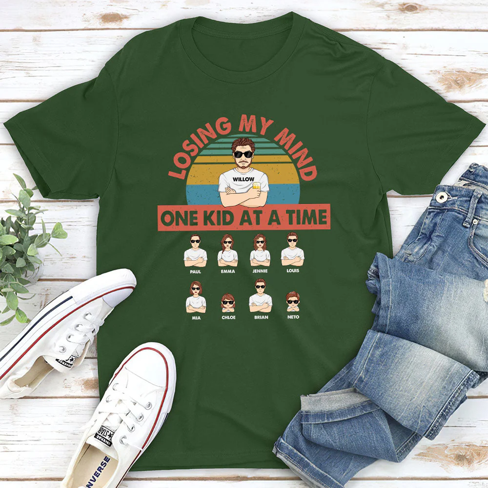 Losing My Mind One Kid At A Time - Personalized Custom Shirt - Image 2