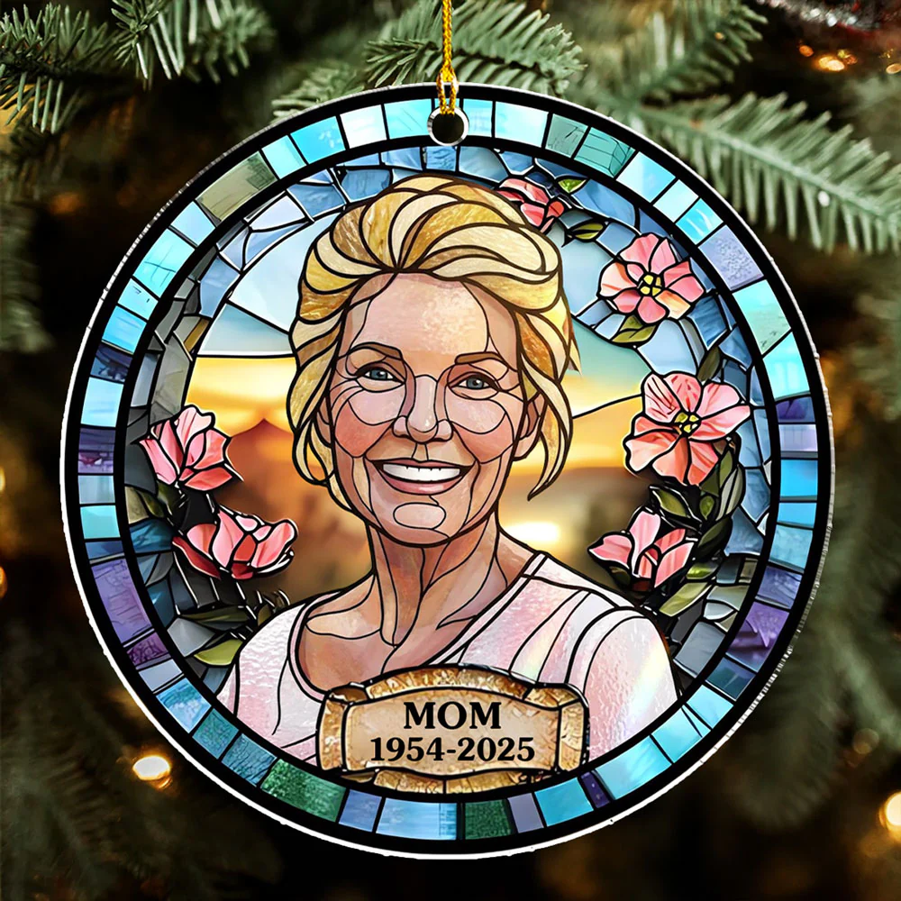 Loss Keepsake Portrait Stained Glass - Personalized Custom Acrylic Ornament - Image 2