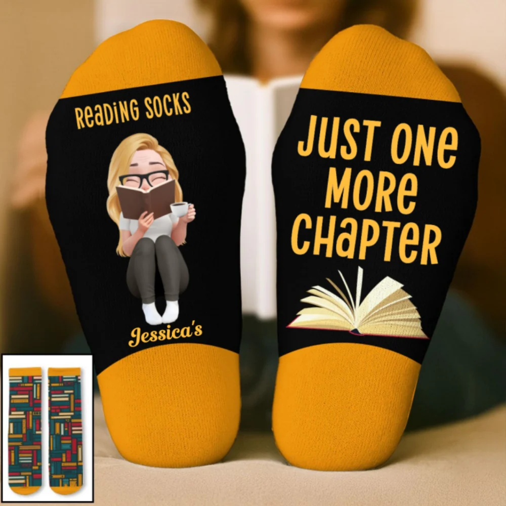 Lost in Stories - Personalized Custom Crew Socks - Image 9