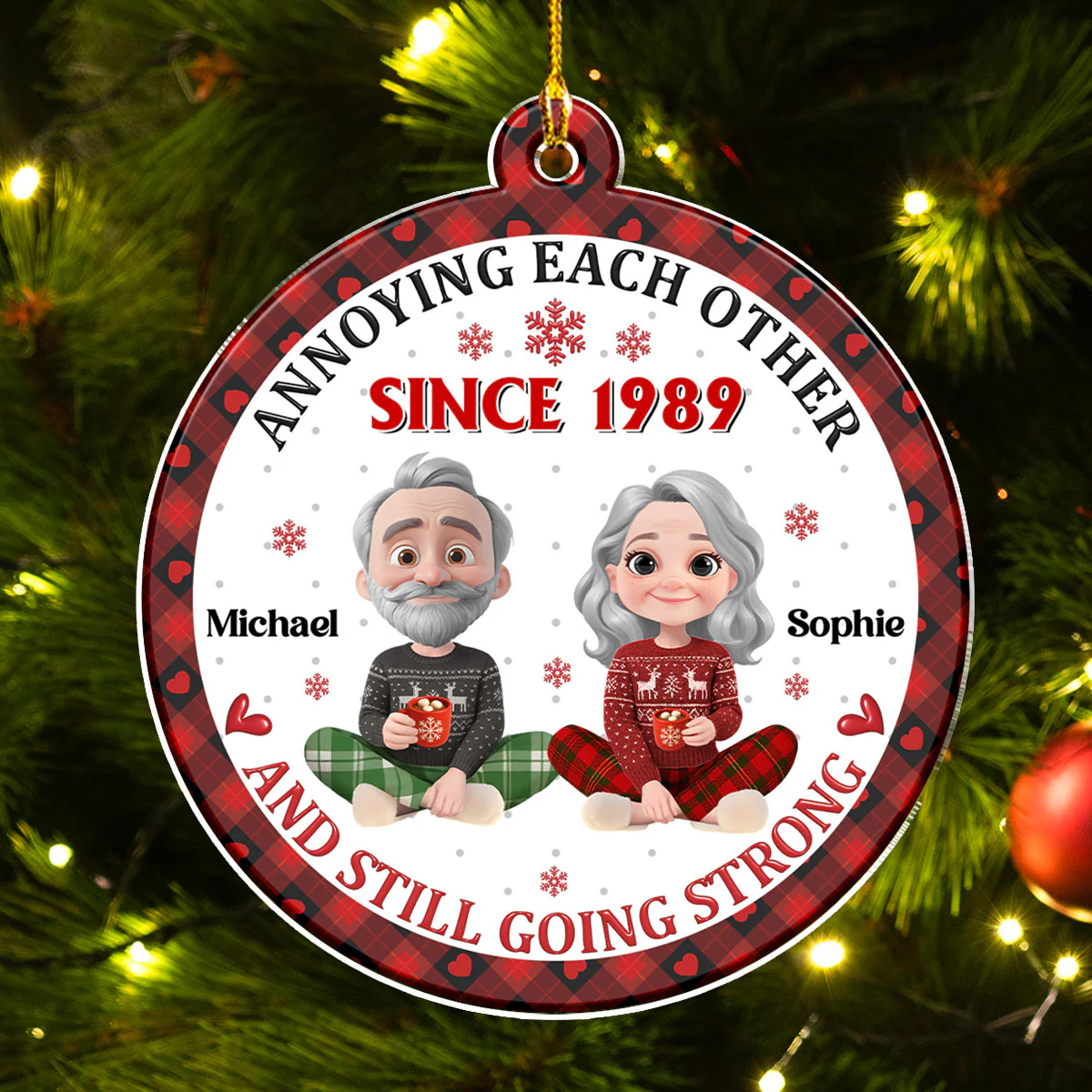 Love Annoying You - Personalized Custom 3D Inflated Effect Acrylic Ornament - Image 3