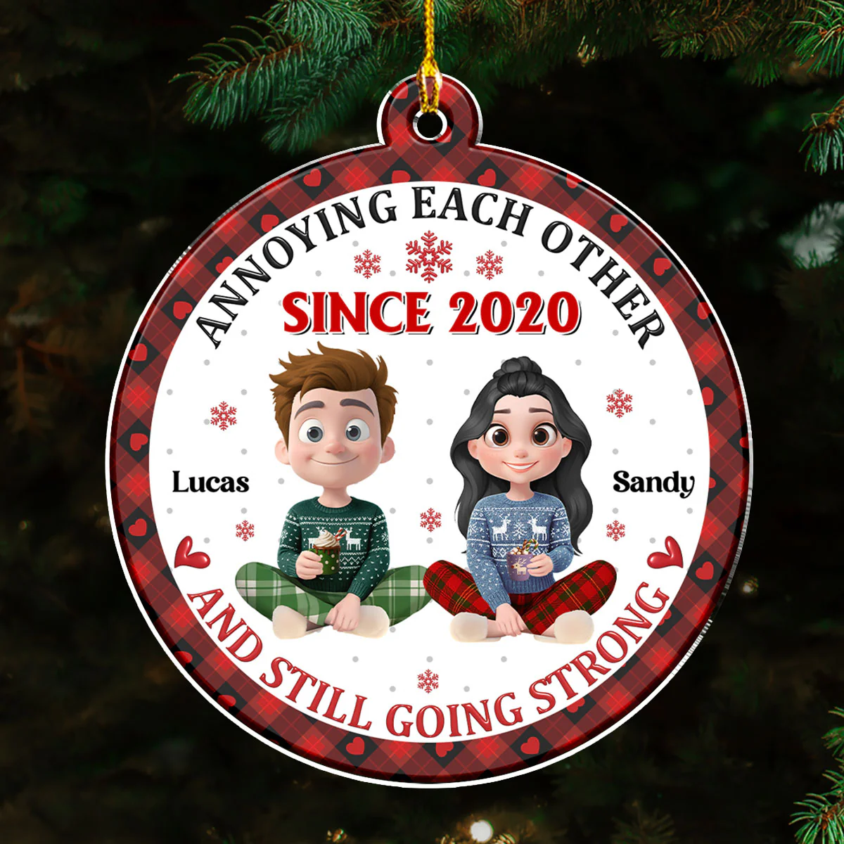 Love Annoying You - Personalized Custom 3D Inflated Effect Acrylic Ornament - Image 4