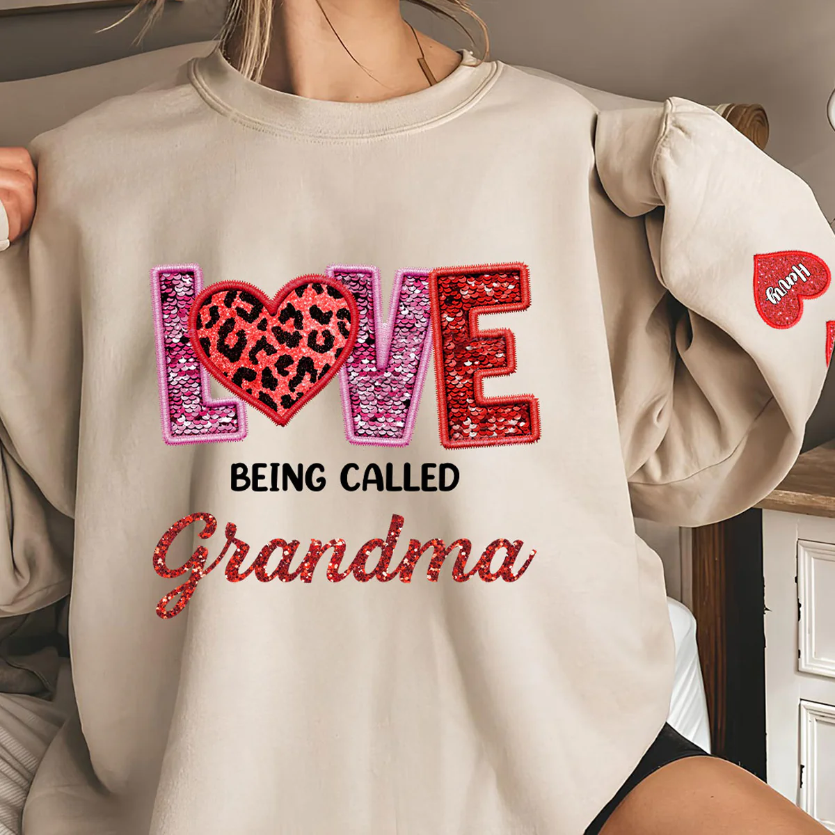 Love Being Called Grandma - Personalized Custom Sweatshirt - Image 5