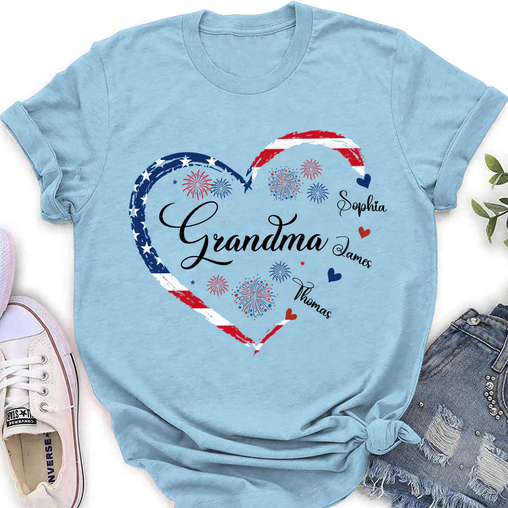 Love Being Grandma 4th Of July - Personalized Custom Shirt - Image 11