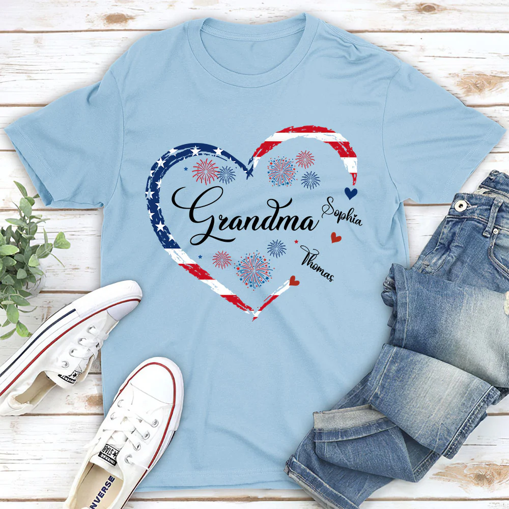 Love Being Grandma 4th Of July - Personalized Custom Shirt - Image 3
