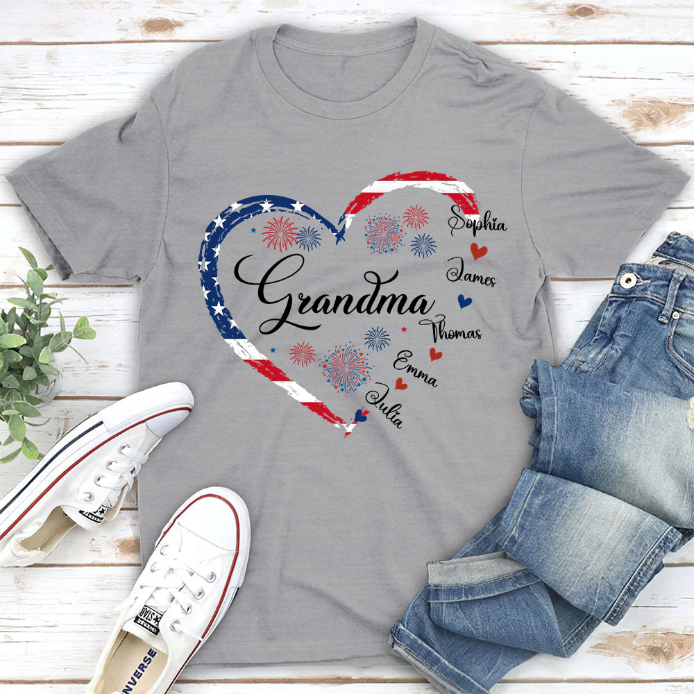 Love Being Grandma 4th Of July - Personalized Custom Shirt - Image 4