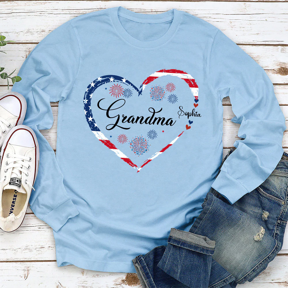 Love Being Grandma 4th Of July - Personalized Custom Shirt - Image 7