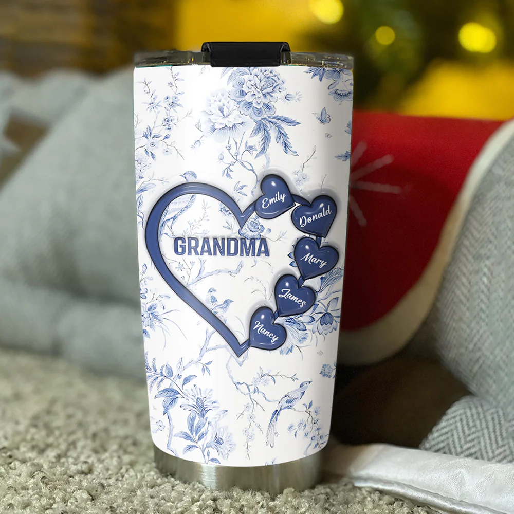 Love Being Grandma - Personalized Custom 3D Inflated Effect Tumbler - Image 3