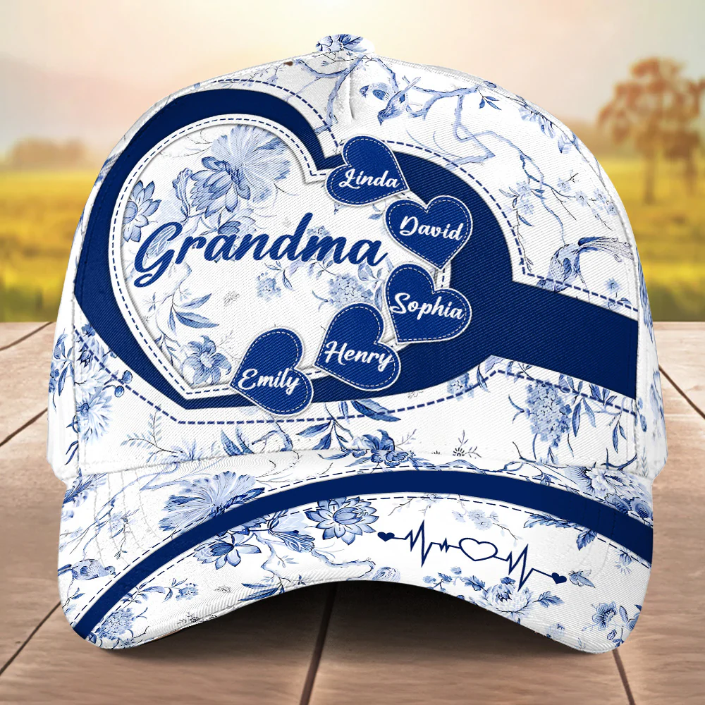 Love Being Grandma Toile - Personalized Classic Cap - Image 2