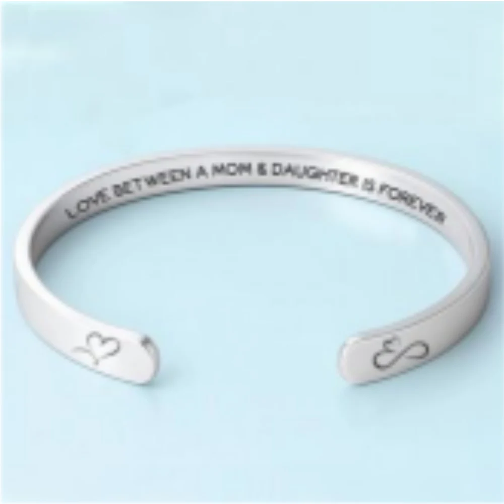 Love Between A Mother And Daughter - Personalized Custom Bracelet Cuff - Image 6
