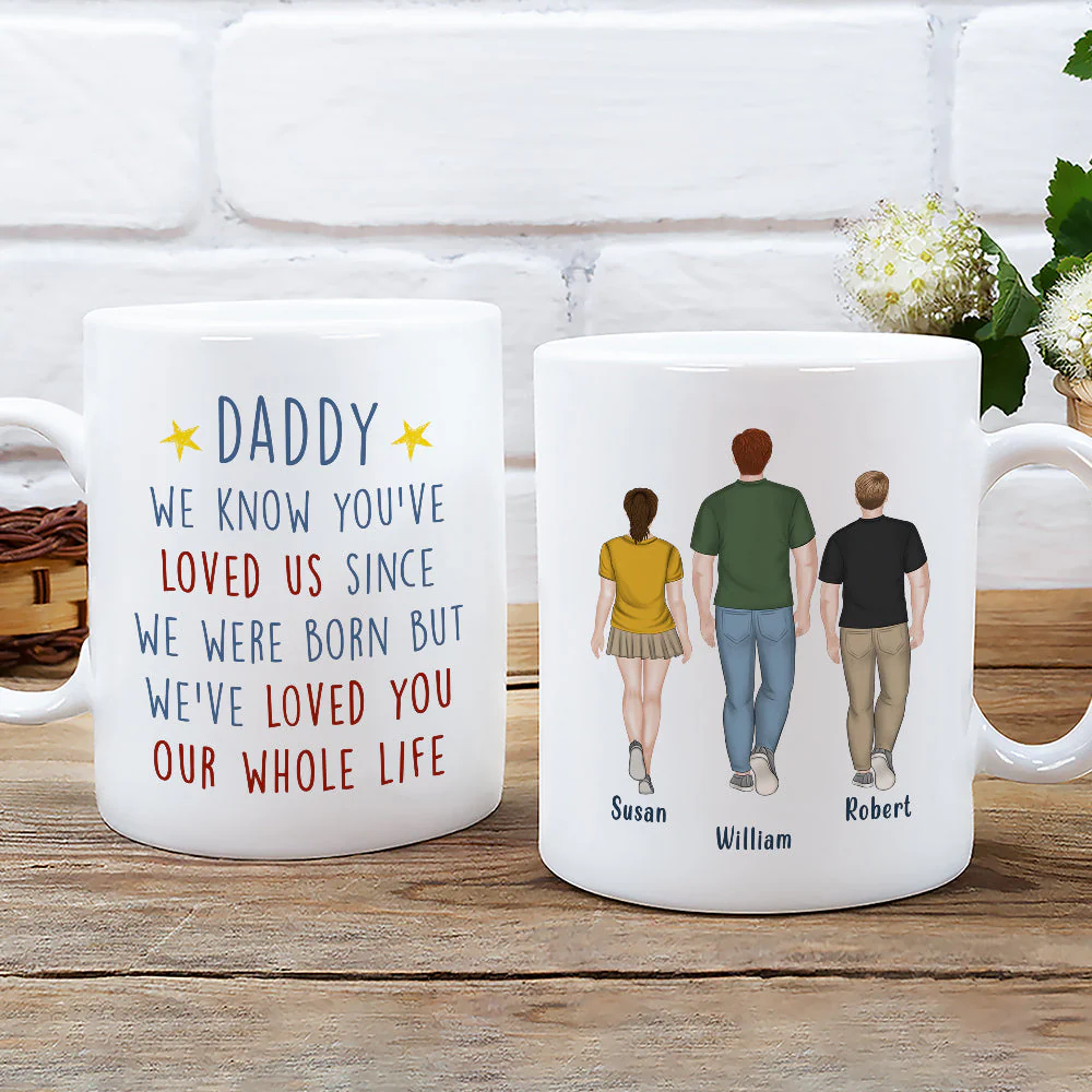 Love Between Dad And Kids - Personalized Custom Coffee Mug - Image 3