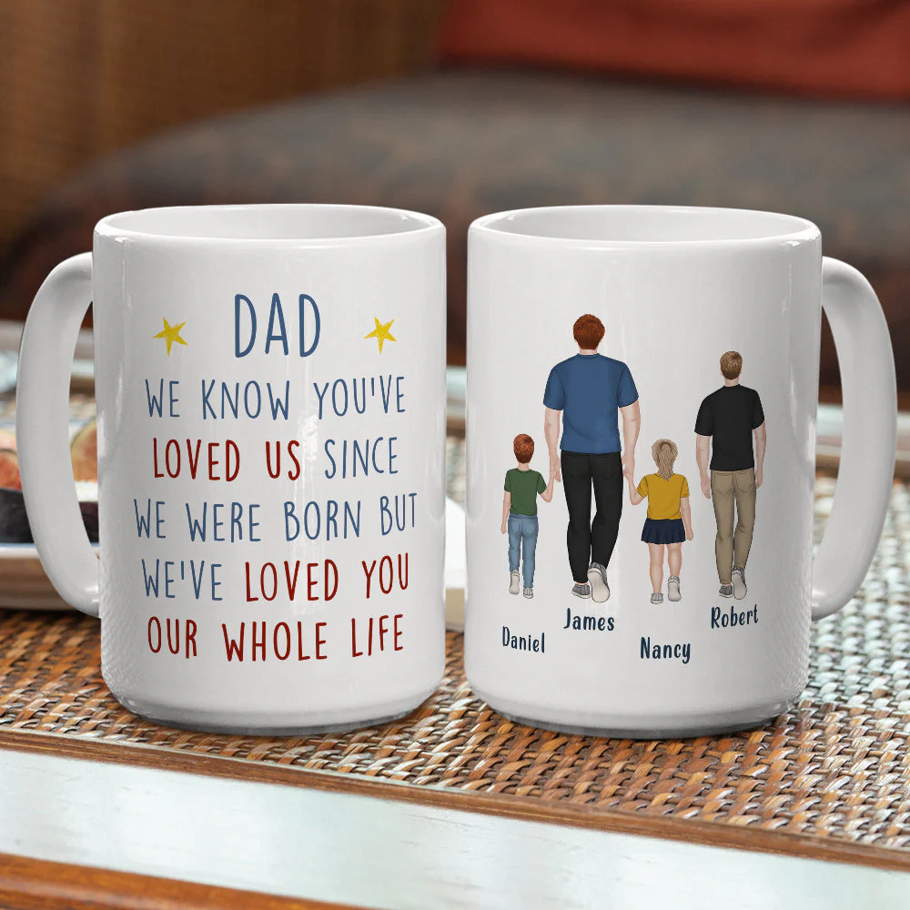 Love Between Dad And Kids - Personalized Custom Coffee Mug - Image 4