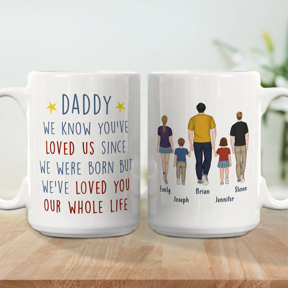Love Between Dad And Kids - Personalized Custom Coffee Mug - Image 5