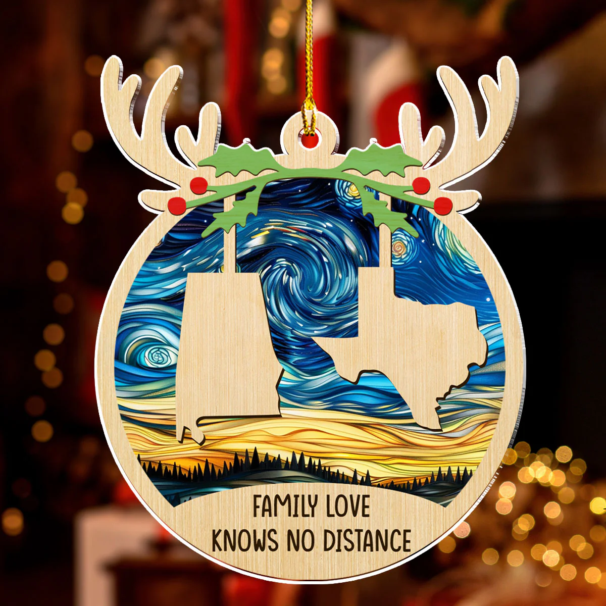 Love Between Family Knows No Distance - Personalized Custom Acrylic Ornament - Image 2
