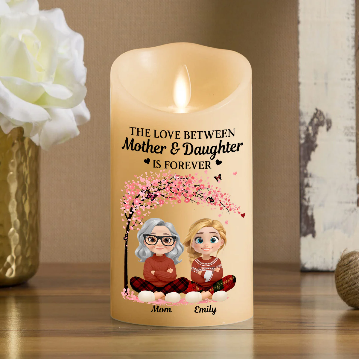 Love Between Us Lasts Forever - Personalized Custom LED Candle - Image 2