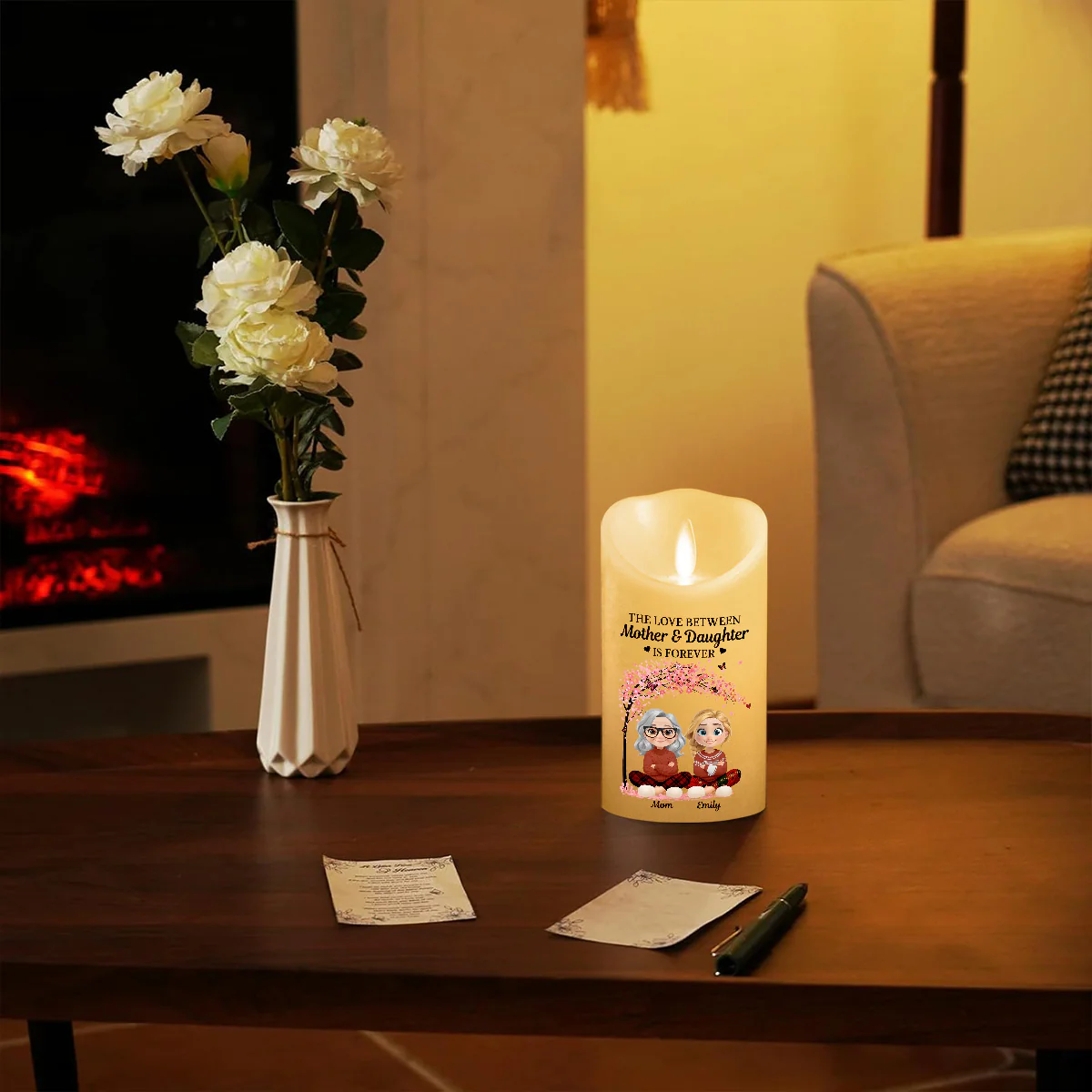 Love Between Us Lasts Forever - Personalized Custom LED Candle - Image 4