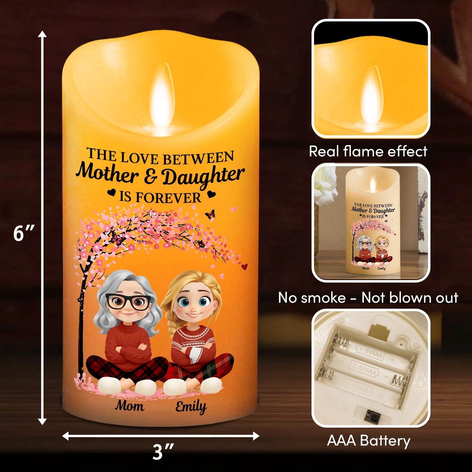 Love Between Us Lasts Forever - Personalized Custom LED Candle - Image 5