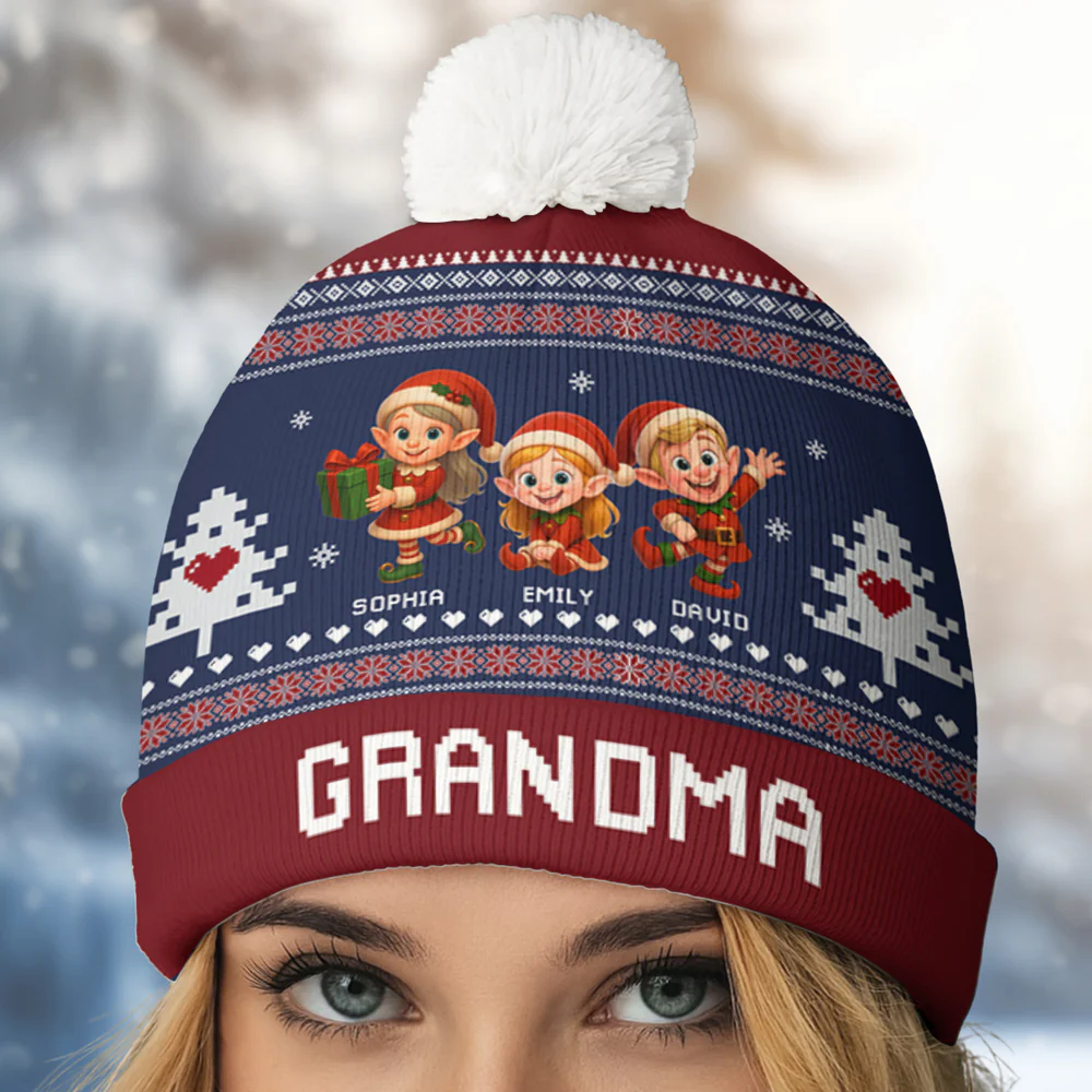 Love Beyond Generations - Personalized Custom Bobble Beanie Hat - Image 4