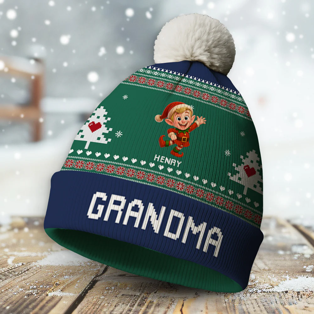 Love Beyond Generations - Personalized Custom Bobble Beanie Hat - Image 5