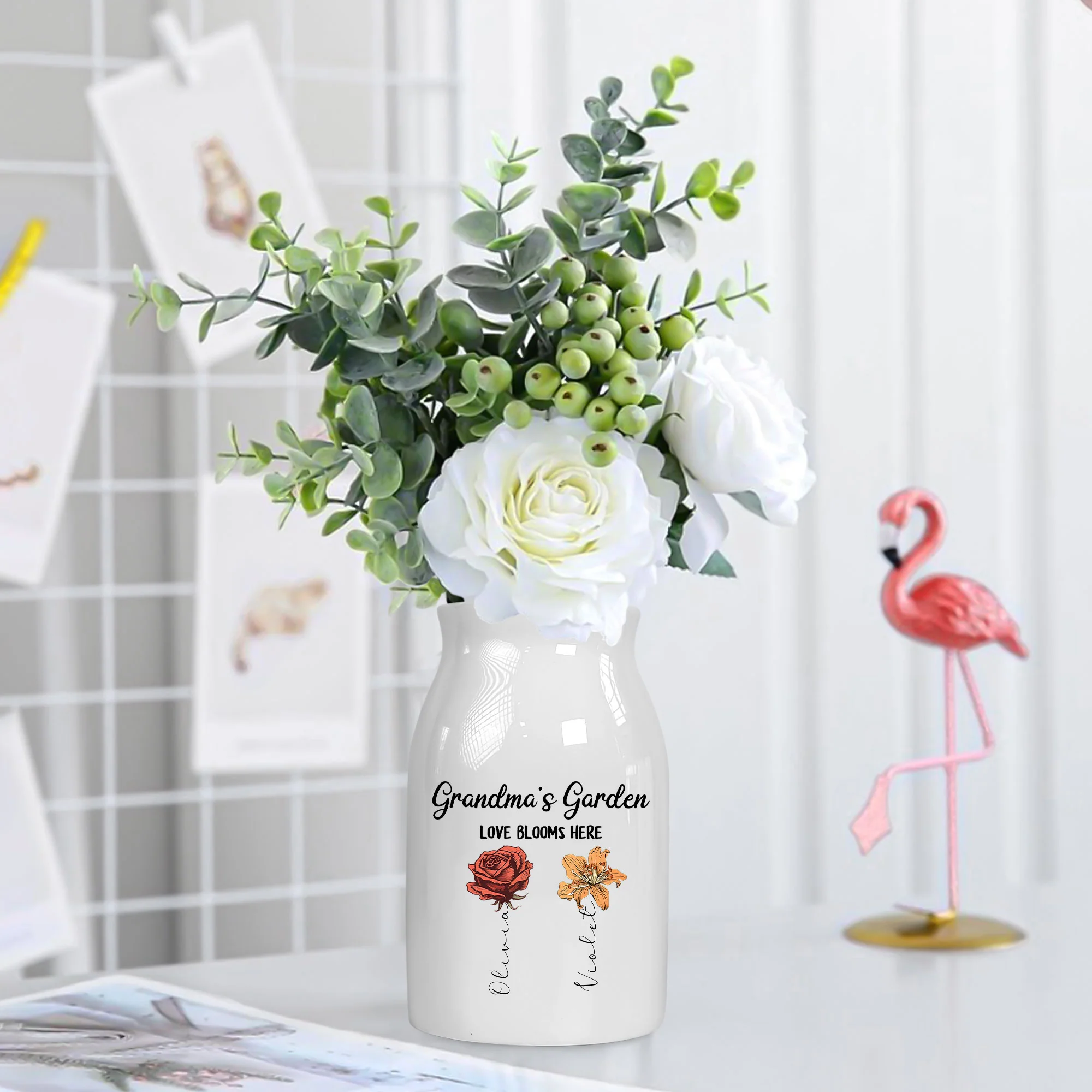 Love Bloom Here - Personalized Custom Flower Vase - Image 3