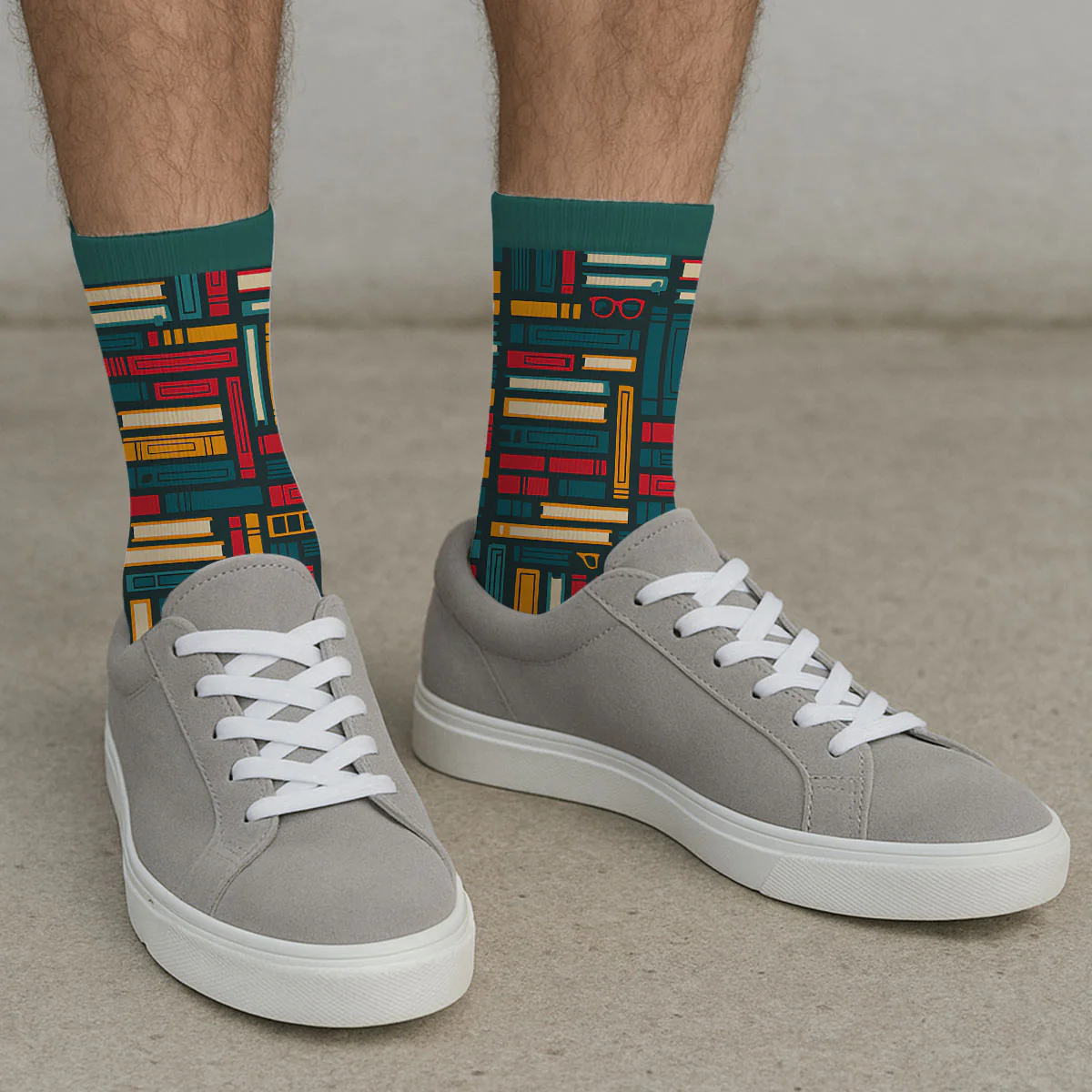 Love Books And Dog - Personalized Custom Crew Socks - Image 3