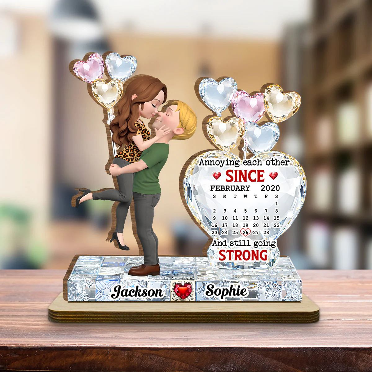 Love Bound - Personalized Custom 2-Layer Wood Plaque With Flat Base - Image 4
