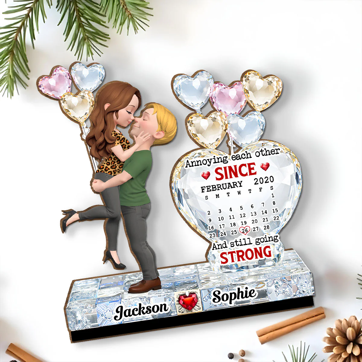 Love Bound - Personalized Custom 2-Layer Wood Plaque With Flat Base - Image 5