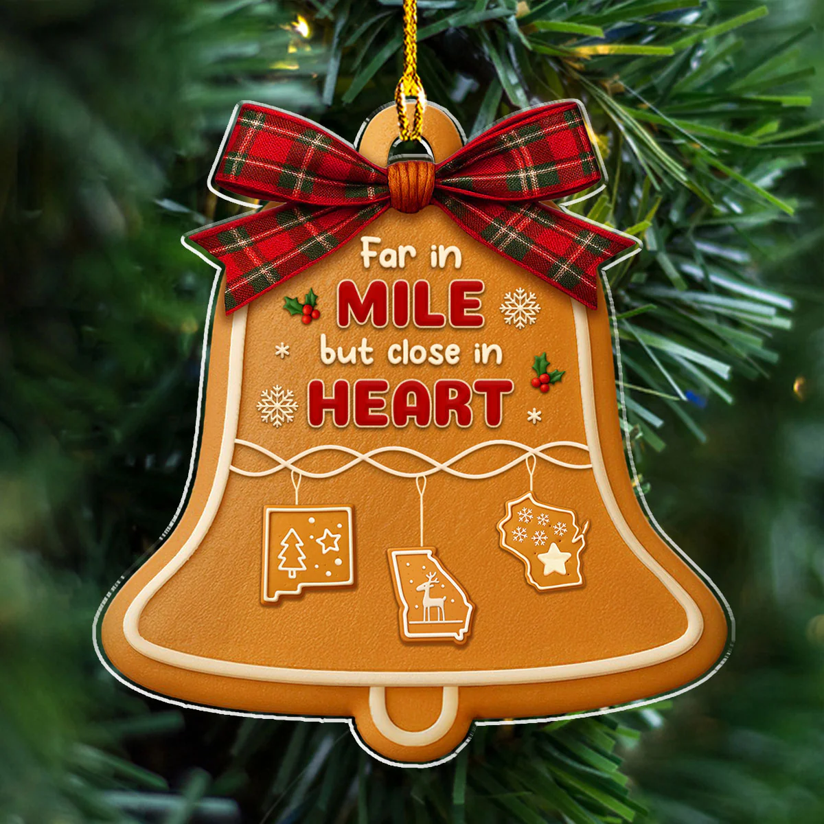 Love Erases The Long Distance - Personalized Custom Acrylic Ornament - Image 2