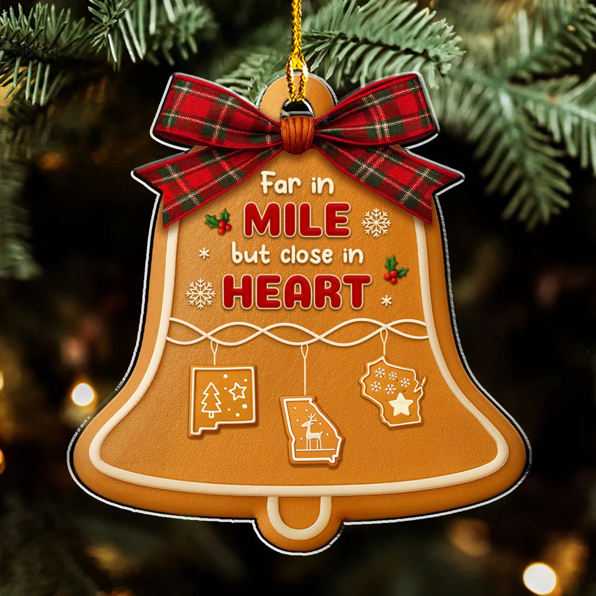 Love Erases The Long Distance - Personalized Custom Acrylic Ornament - Image 3