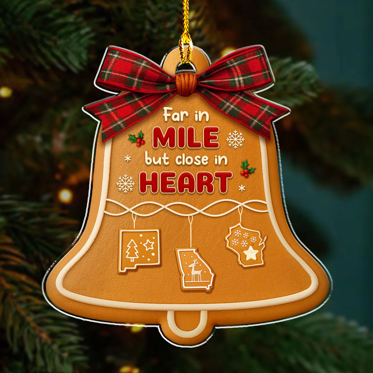 Love Erases The Long Distance - Personalized Custom Acrylic Ornament - Image 4