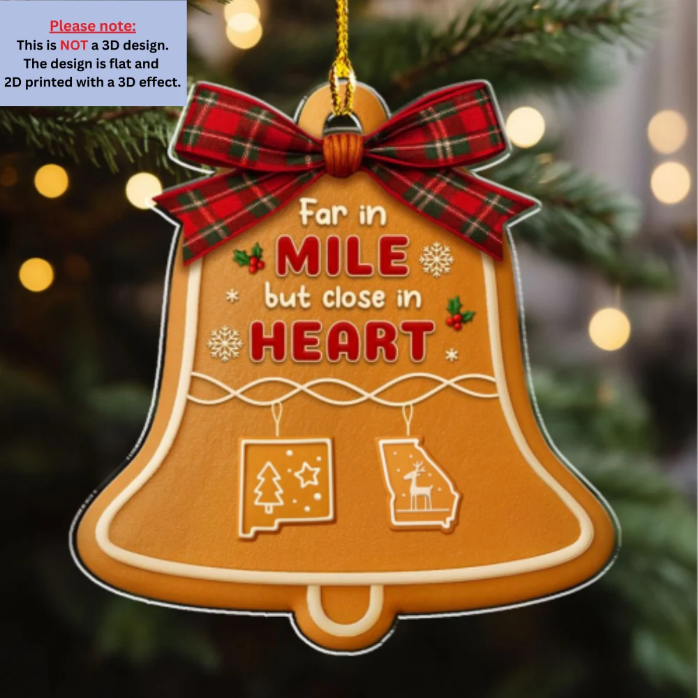 Love Erases The Long Distance - Personalized Custom Acrylic Ornament - Image 6
