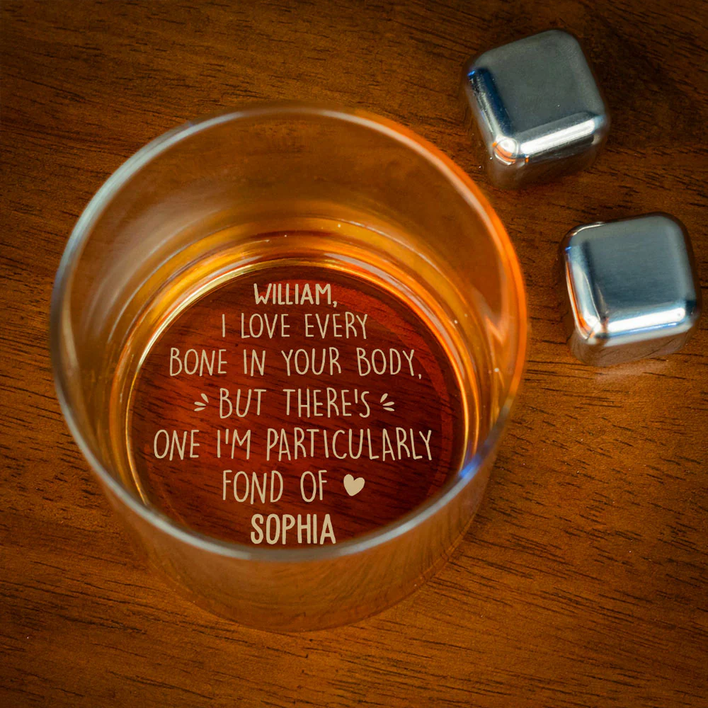 Love Every Bone - Personalized Custom Engraved Whiskey Glass - Image 2