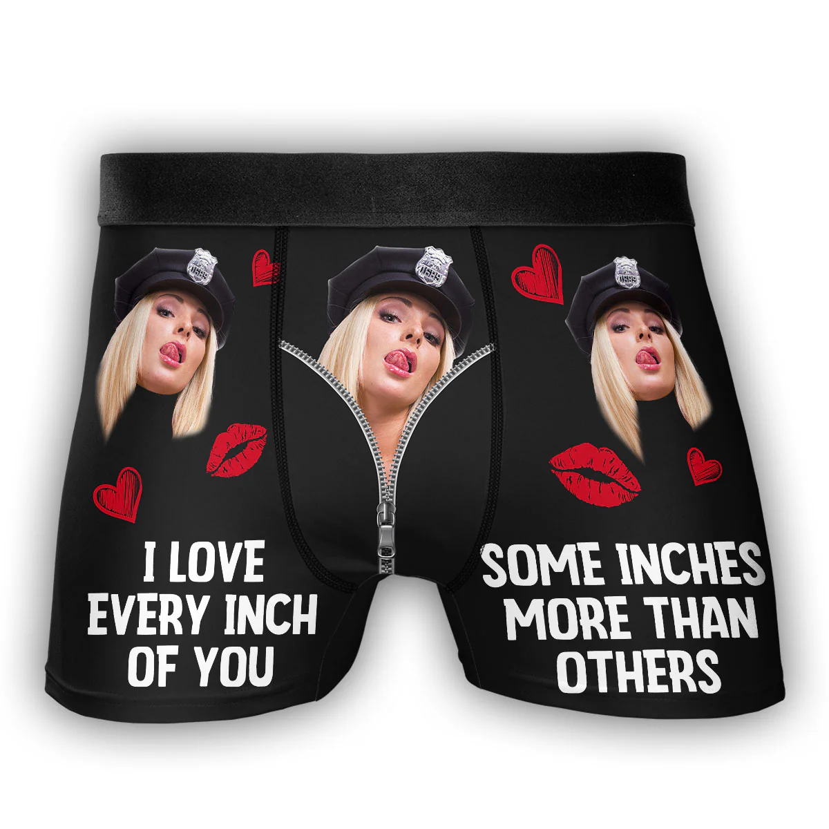 Love Every Inch - Personalized Photo Men's Boxer Briefs