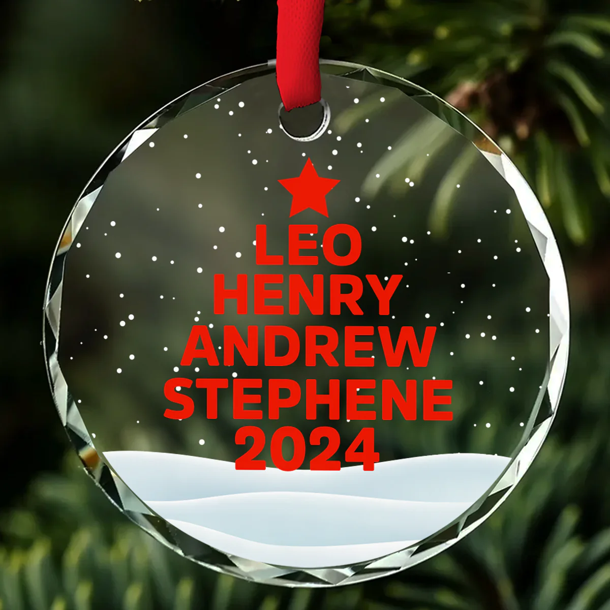 Love Family - Personalized Custom Glass Ornament - Image 5