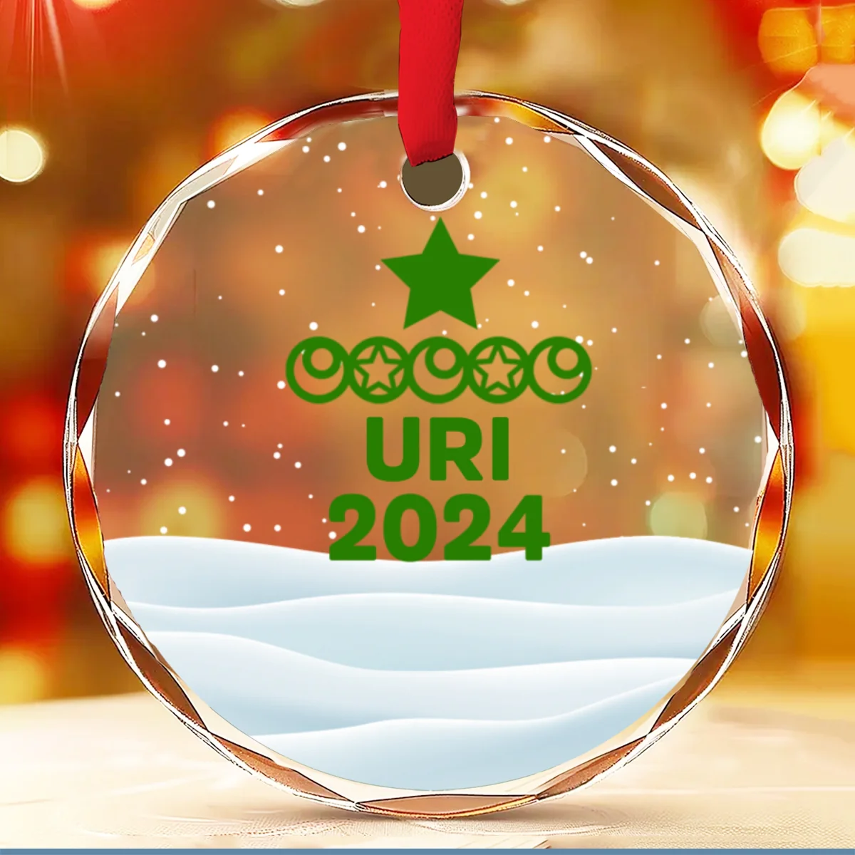 Love Family - Personalized Custom Glass Ornament - Image 7
