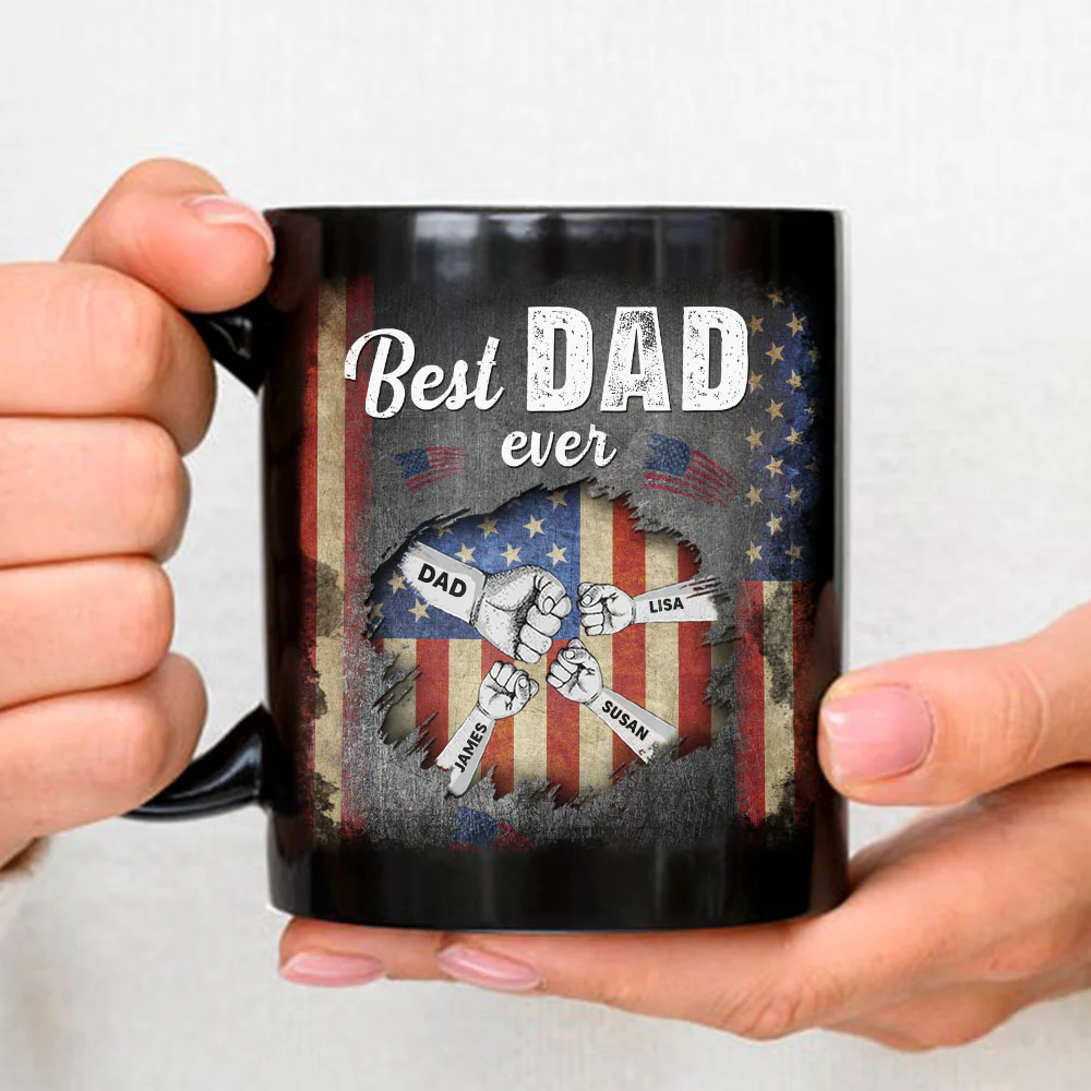 Love For The Best Dad - Personalized Custom Coffee Mug - Image 3