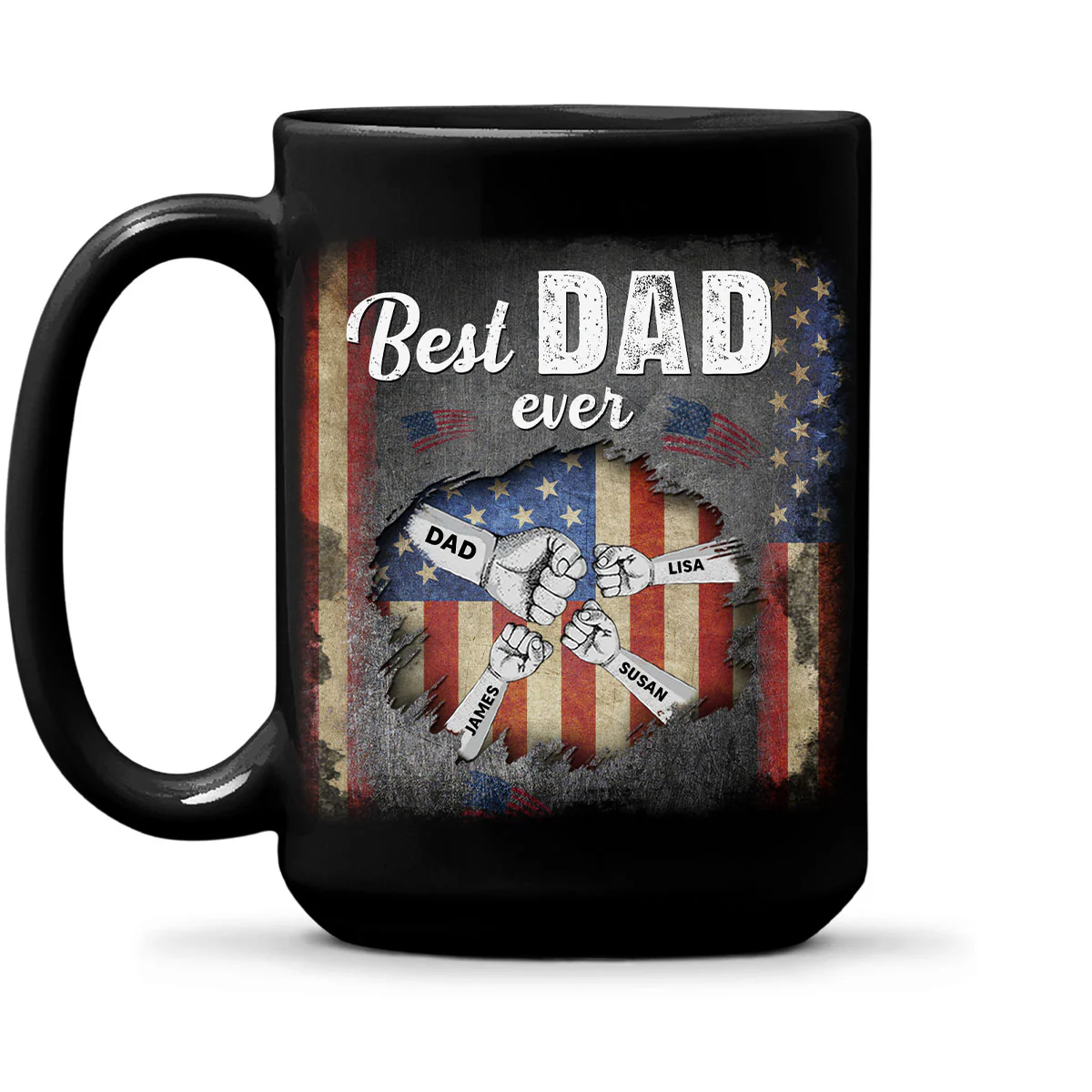 Love For The Best Dad - Personalized Custom Coffee Mug - Image 4