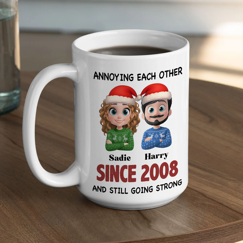 Love Forever Christmas Ver - Personalized Custom Coffee Mug - Image 5
