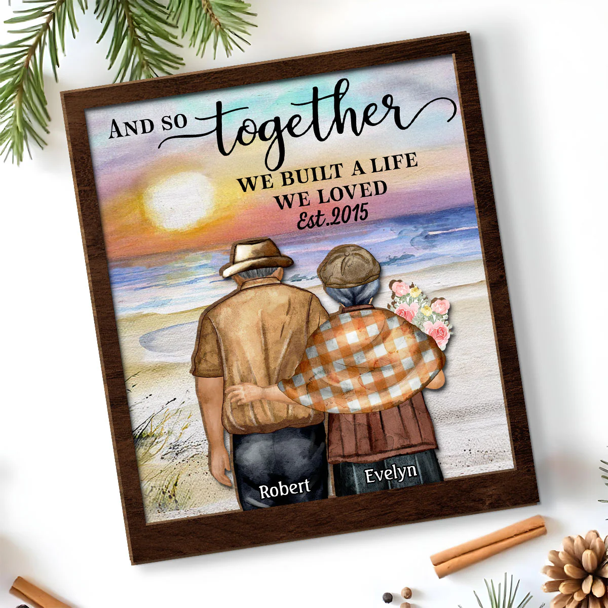Love Forever - Personalized Custom 2-Layer Wood Plaque With Flat Base - Image 5