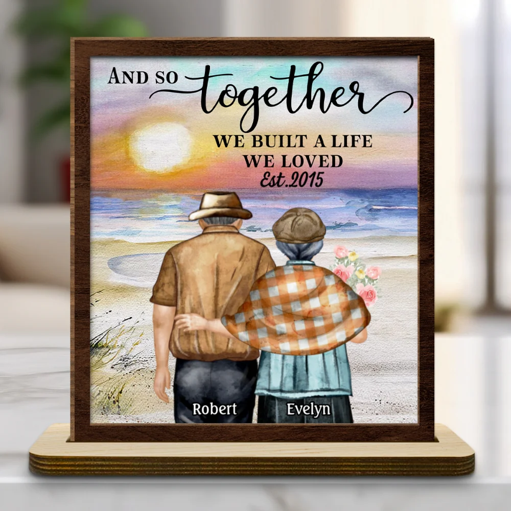 Love Forever - Personalized Custom 2-Layer Wood Plaque With Flat Base - Image 8