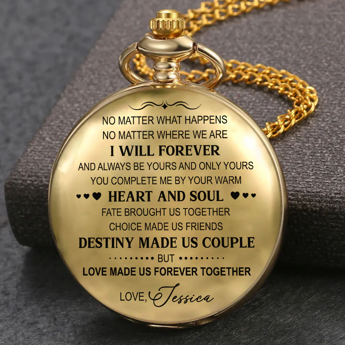 Love Forever - Personalized Custom Print Pocket Watch