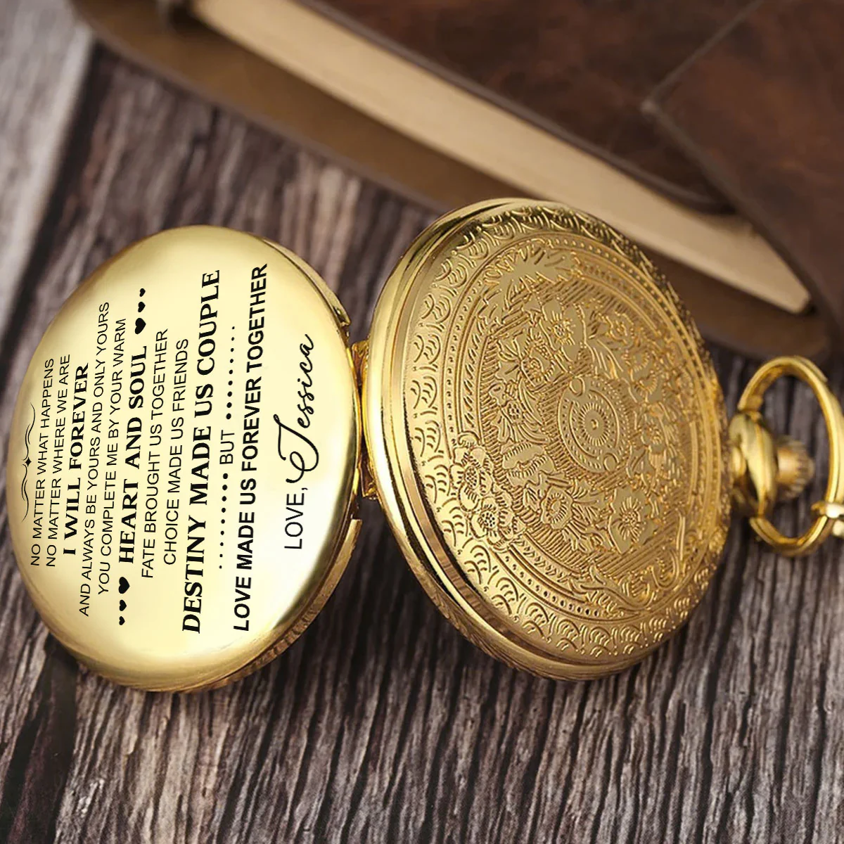 Love Forever - Personalized Custom Print Pocket Watch - Image 2